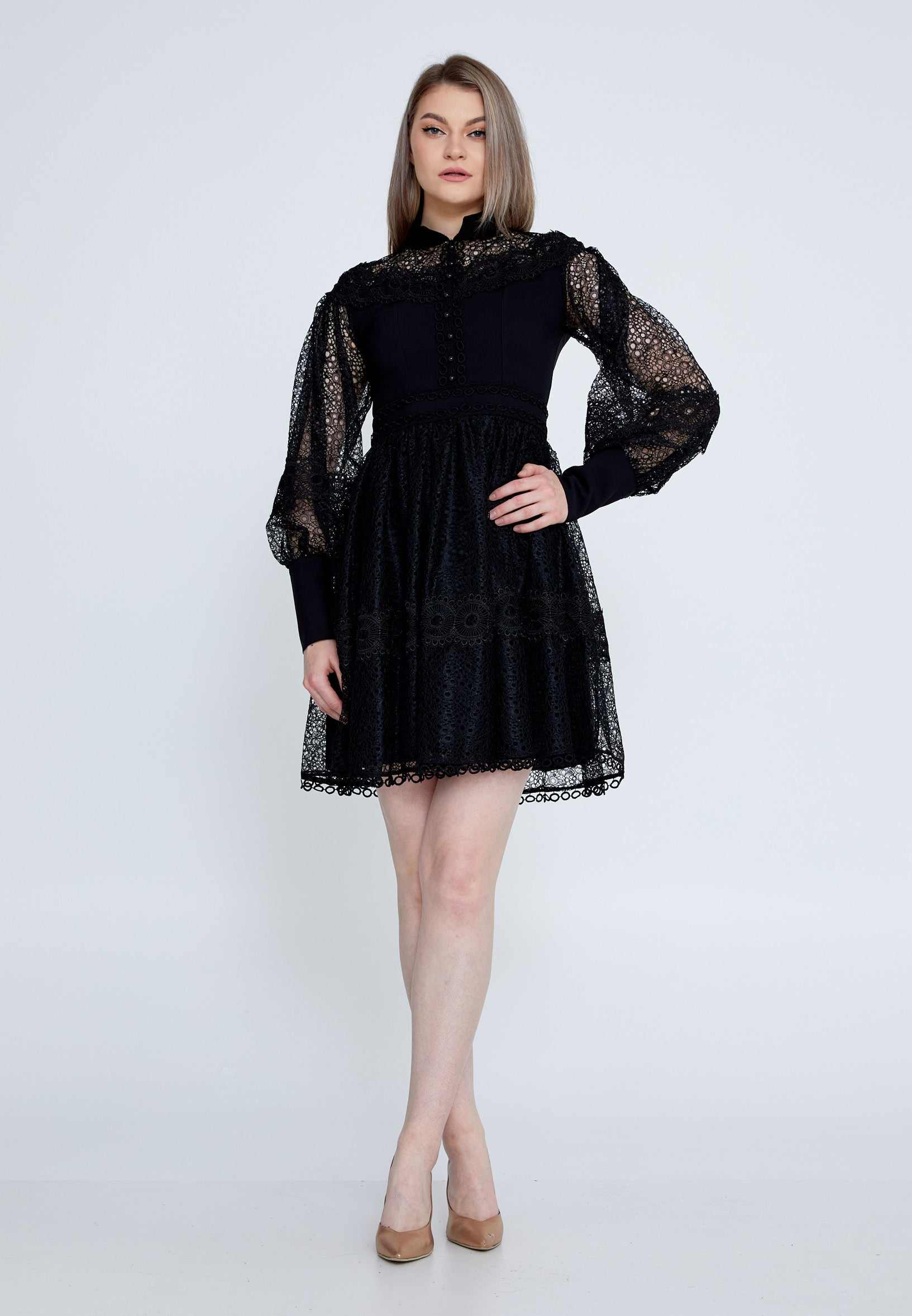 short black lace dress