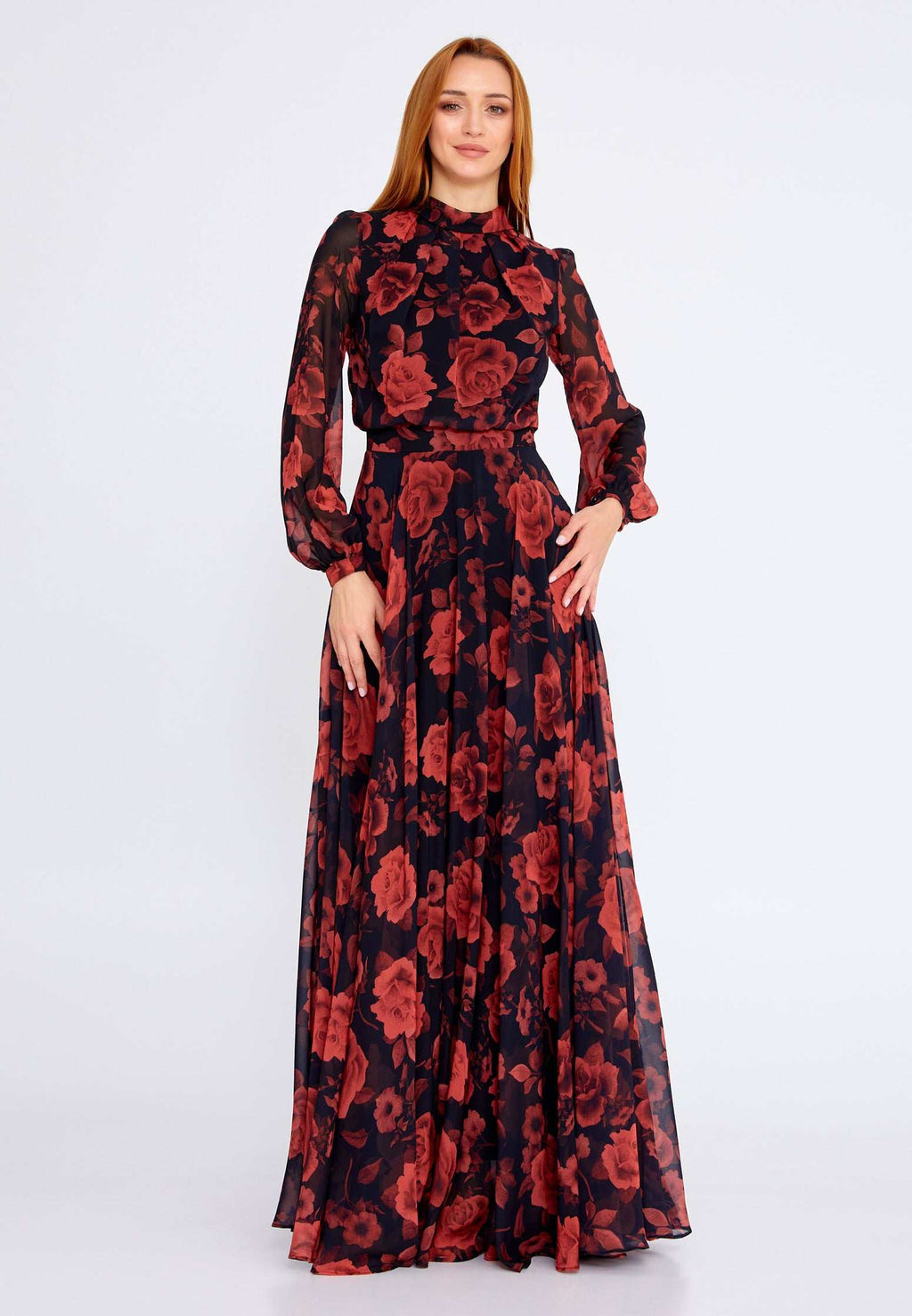 long chiffon dress