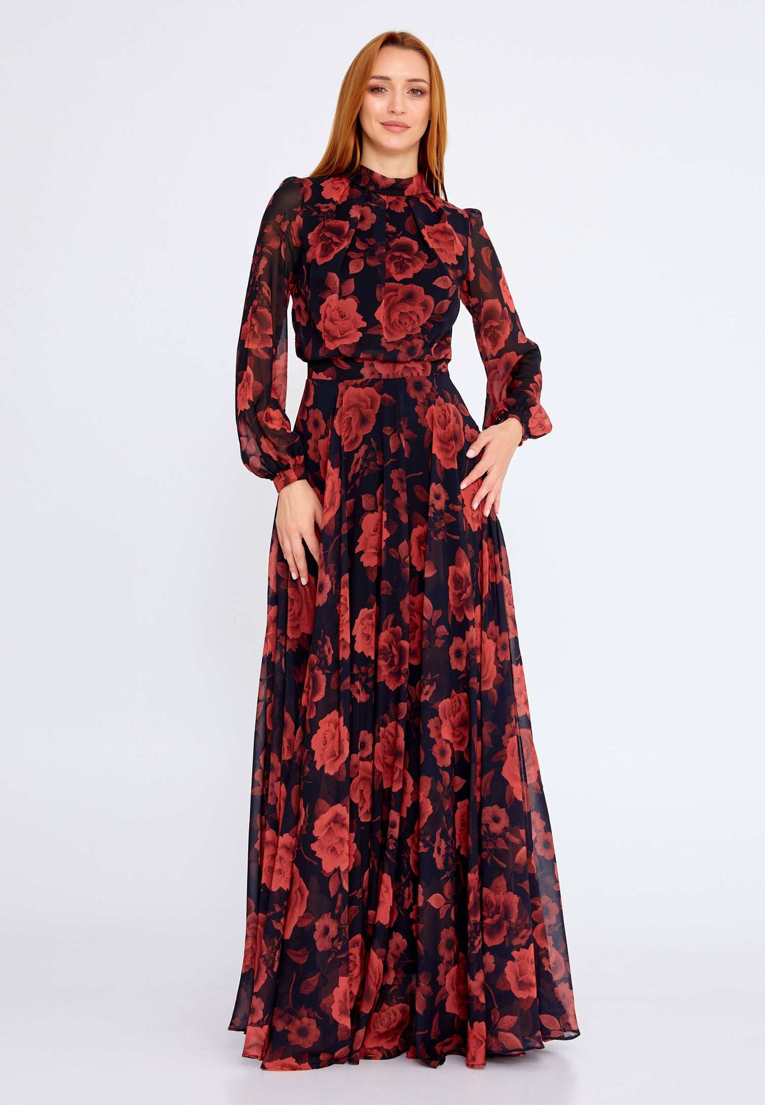 long chiffon dress