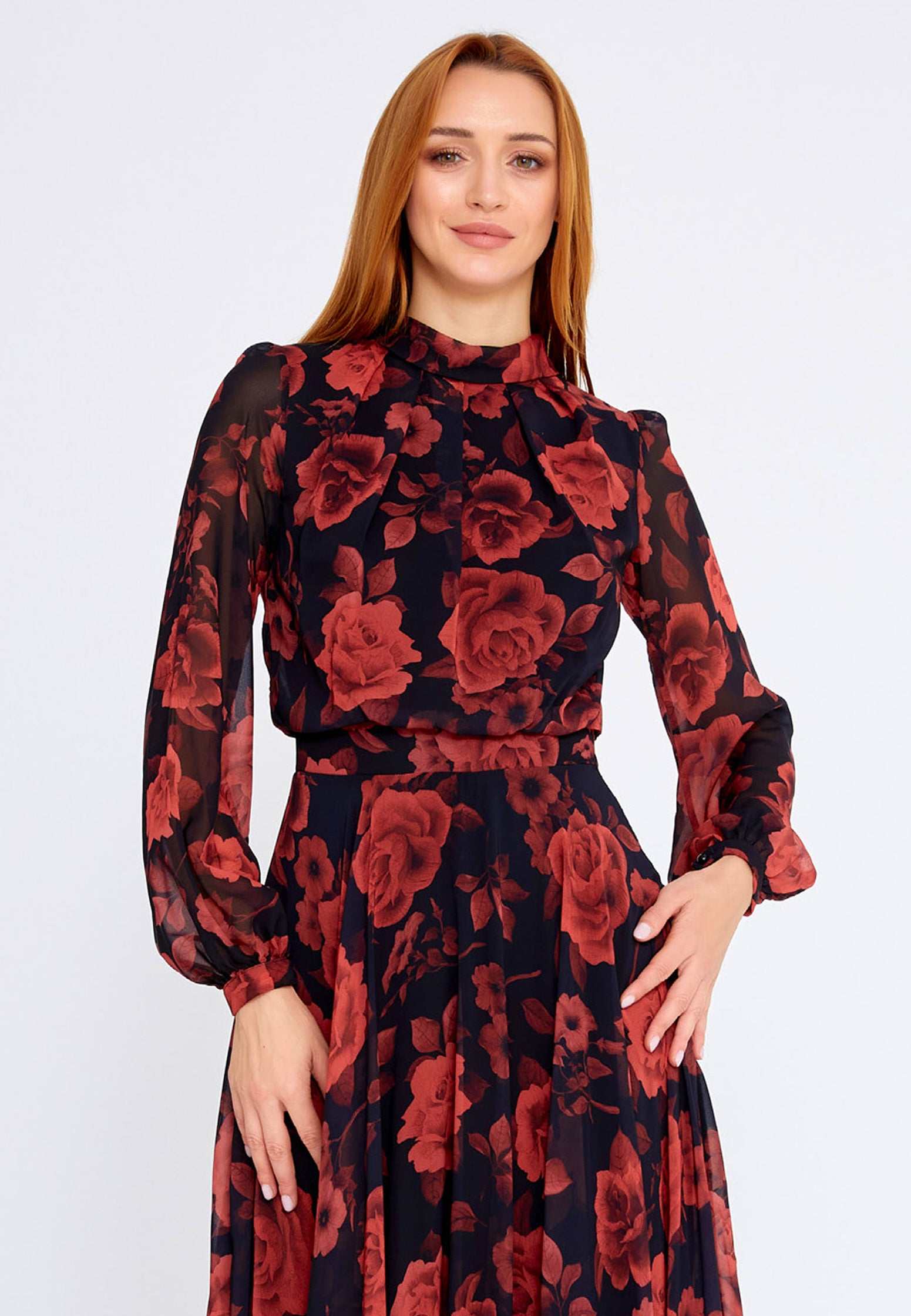 long chiffon dress