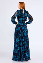 navy blue floral dress