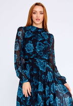 navy blue floral dress