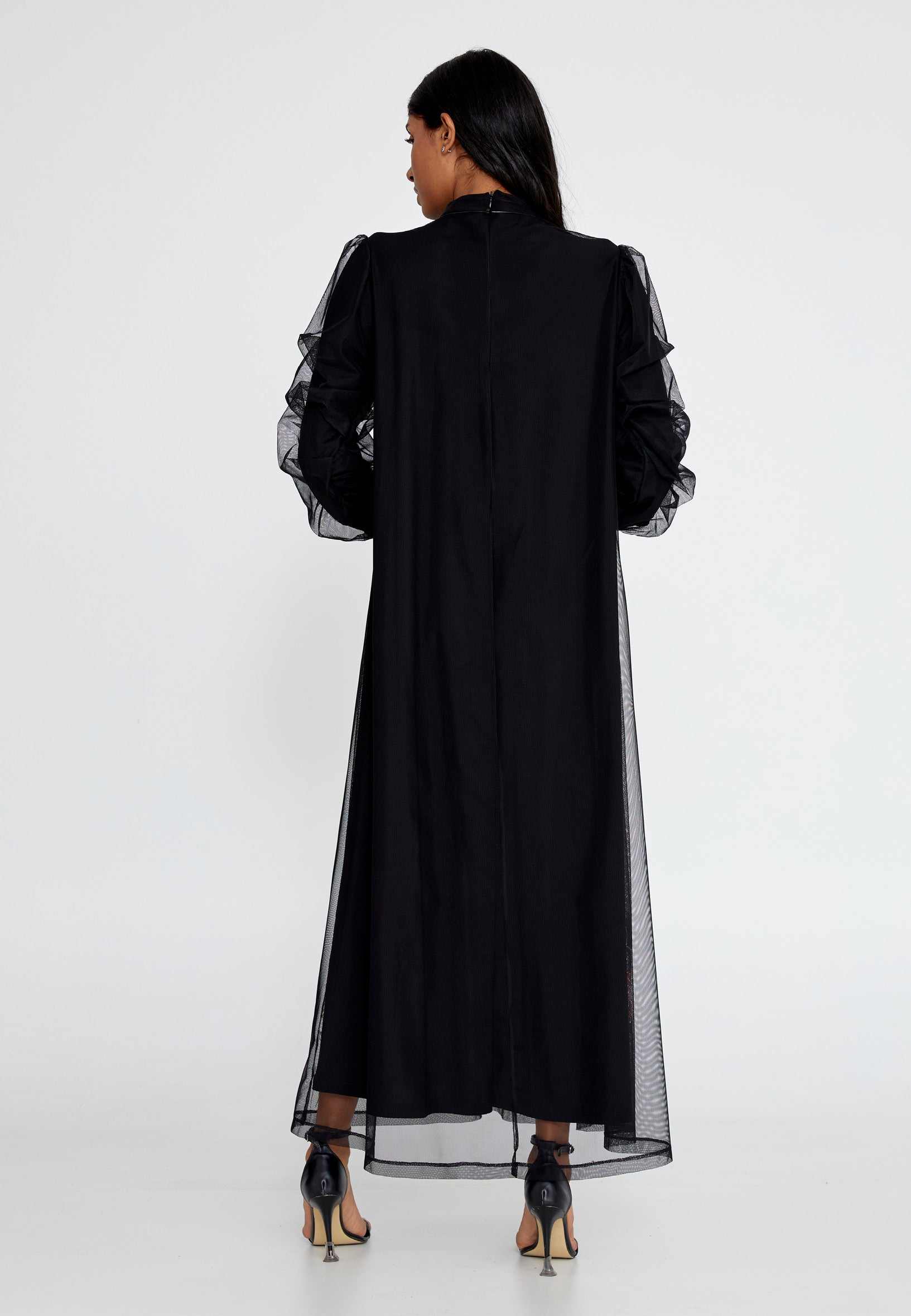 black midi dress with sleeves