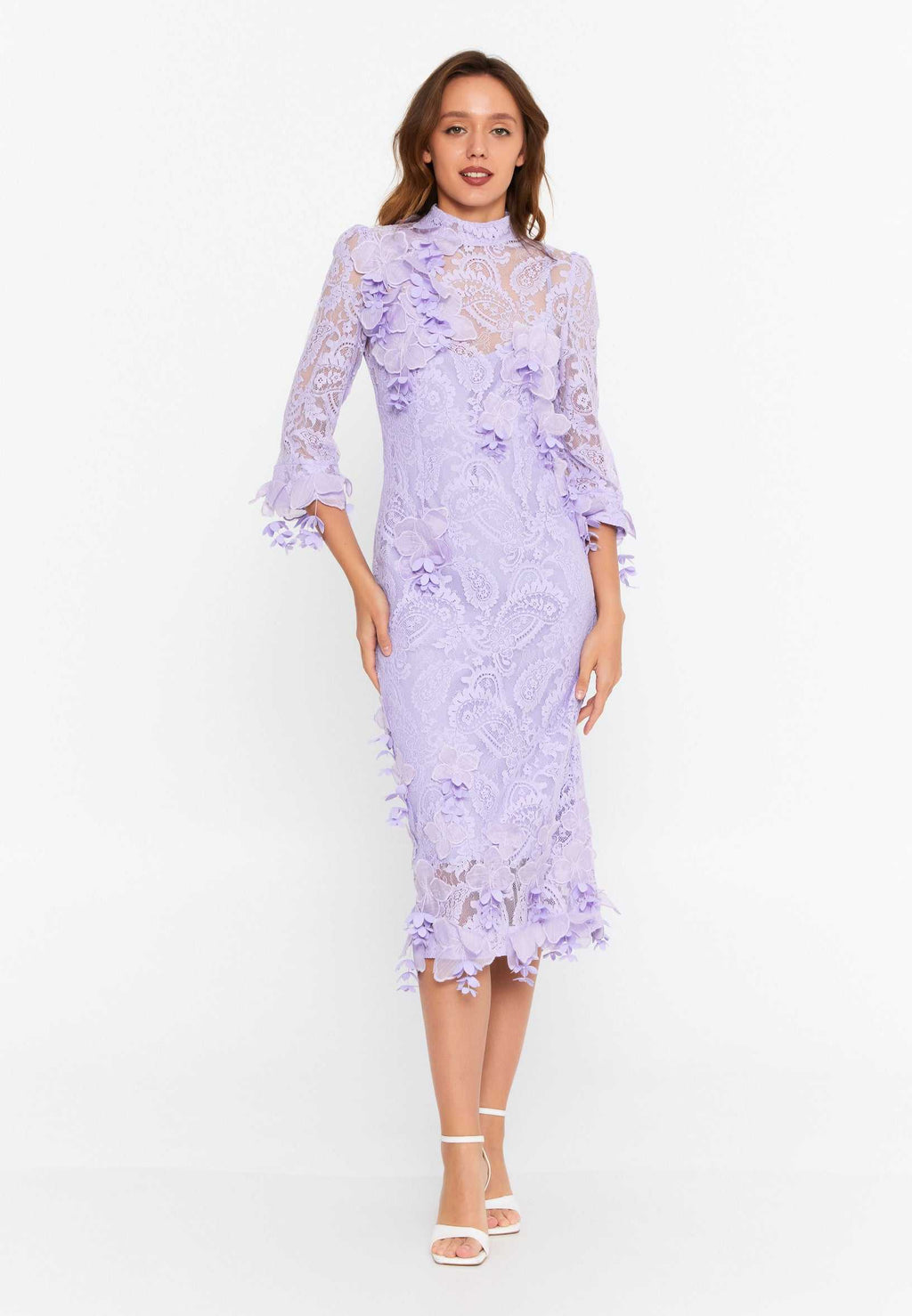 floral embroidery gown