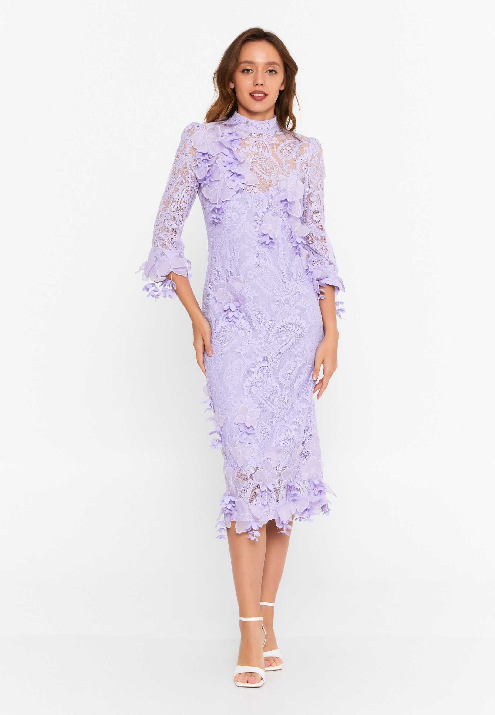 floral embroidery gown