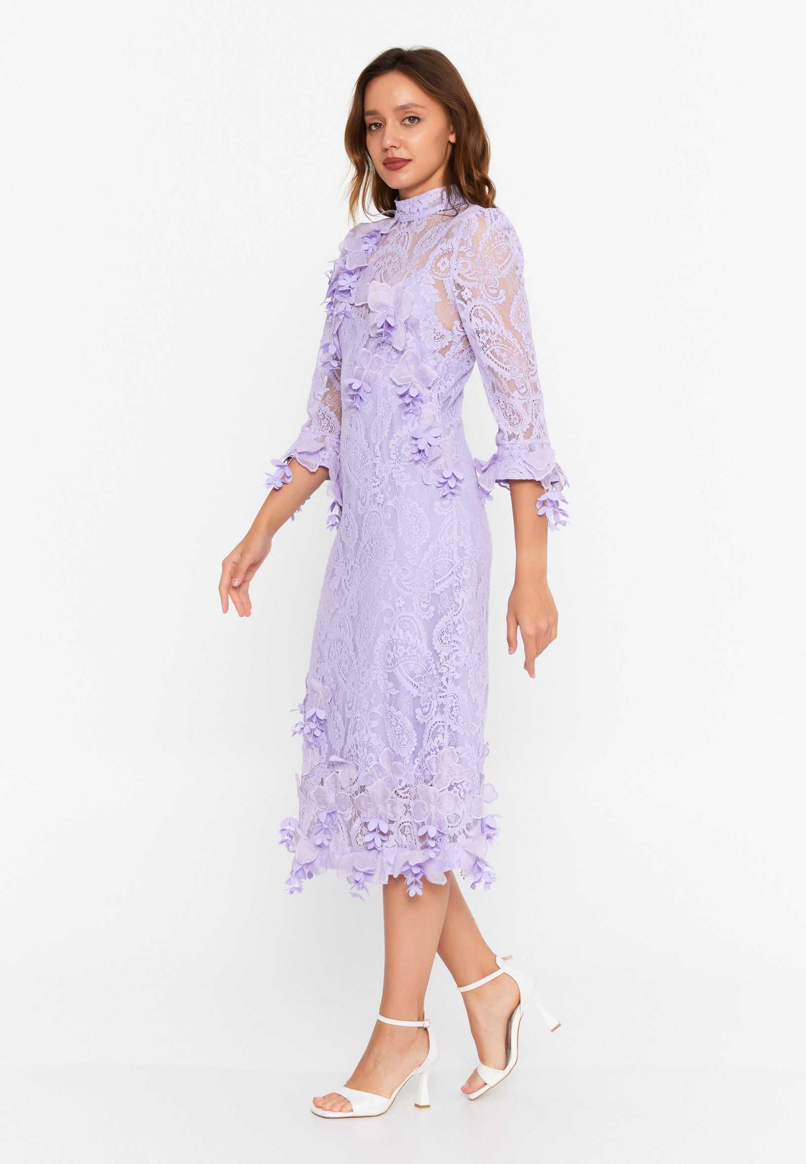 floral embroidery gown