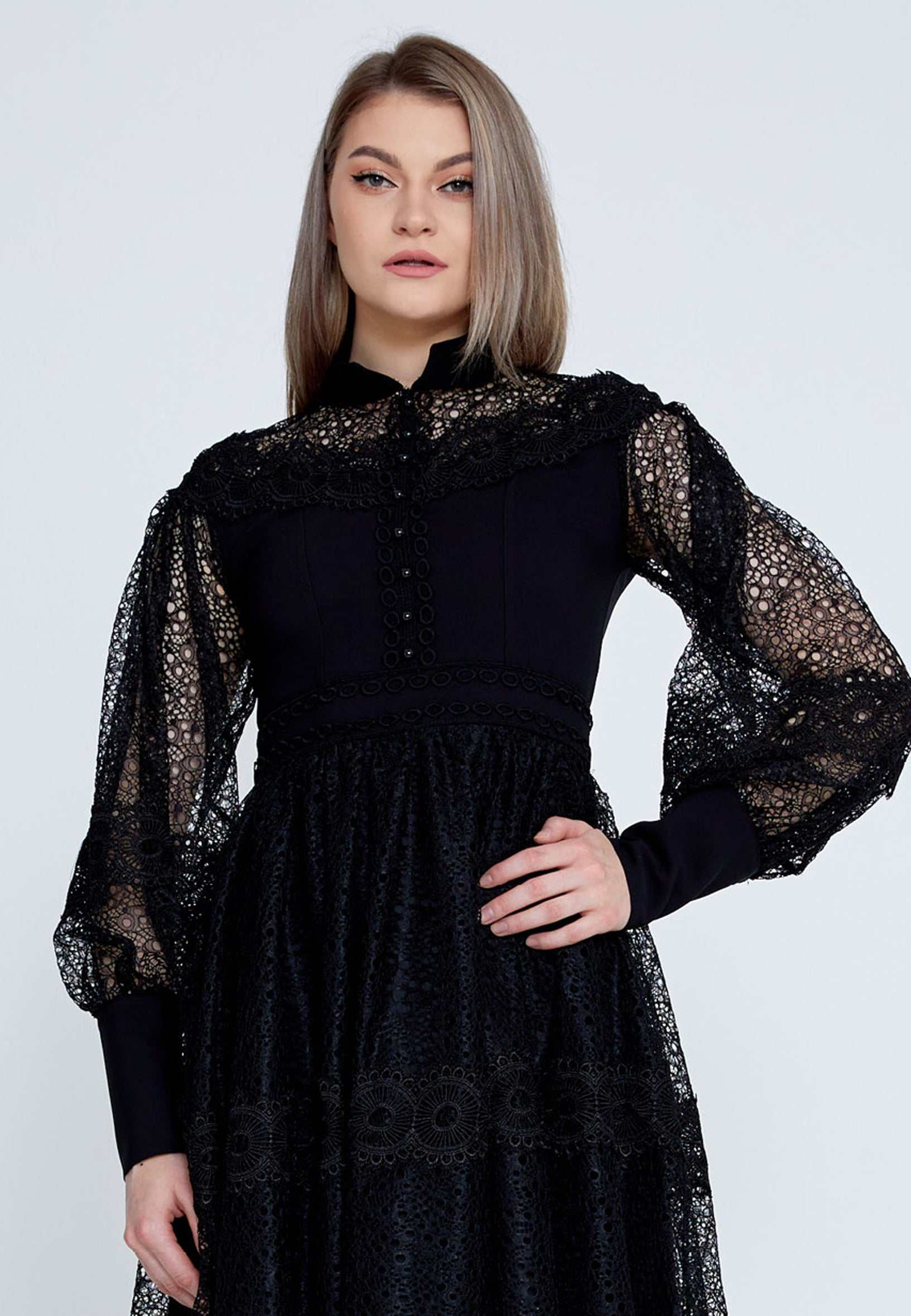 short black lace dress