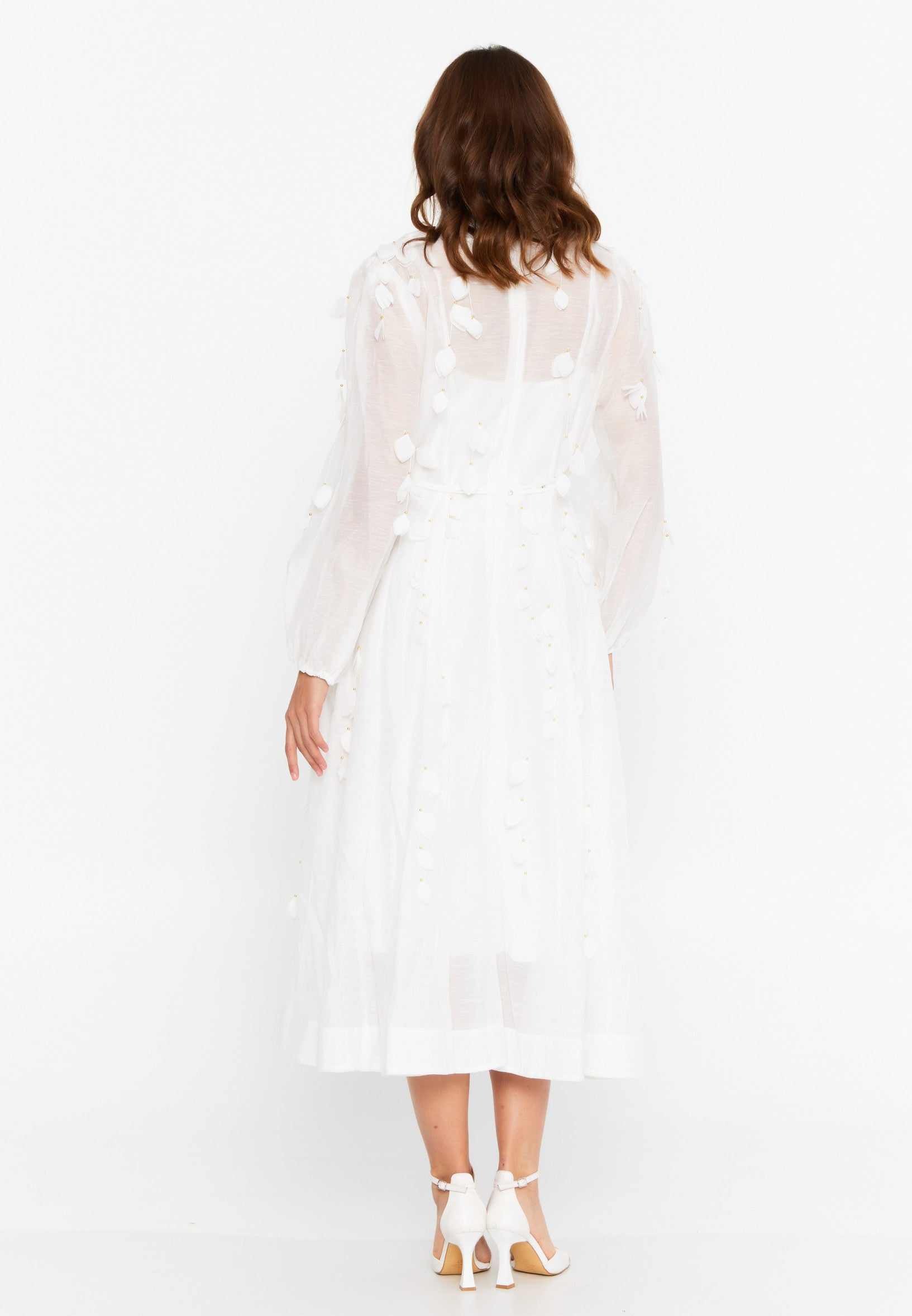 white formal dress midi