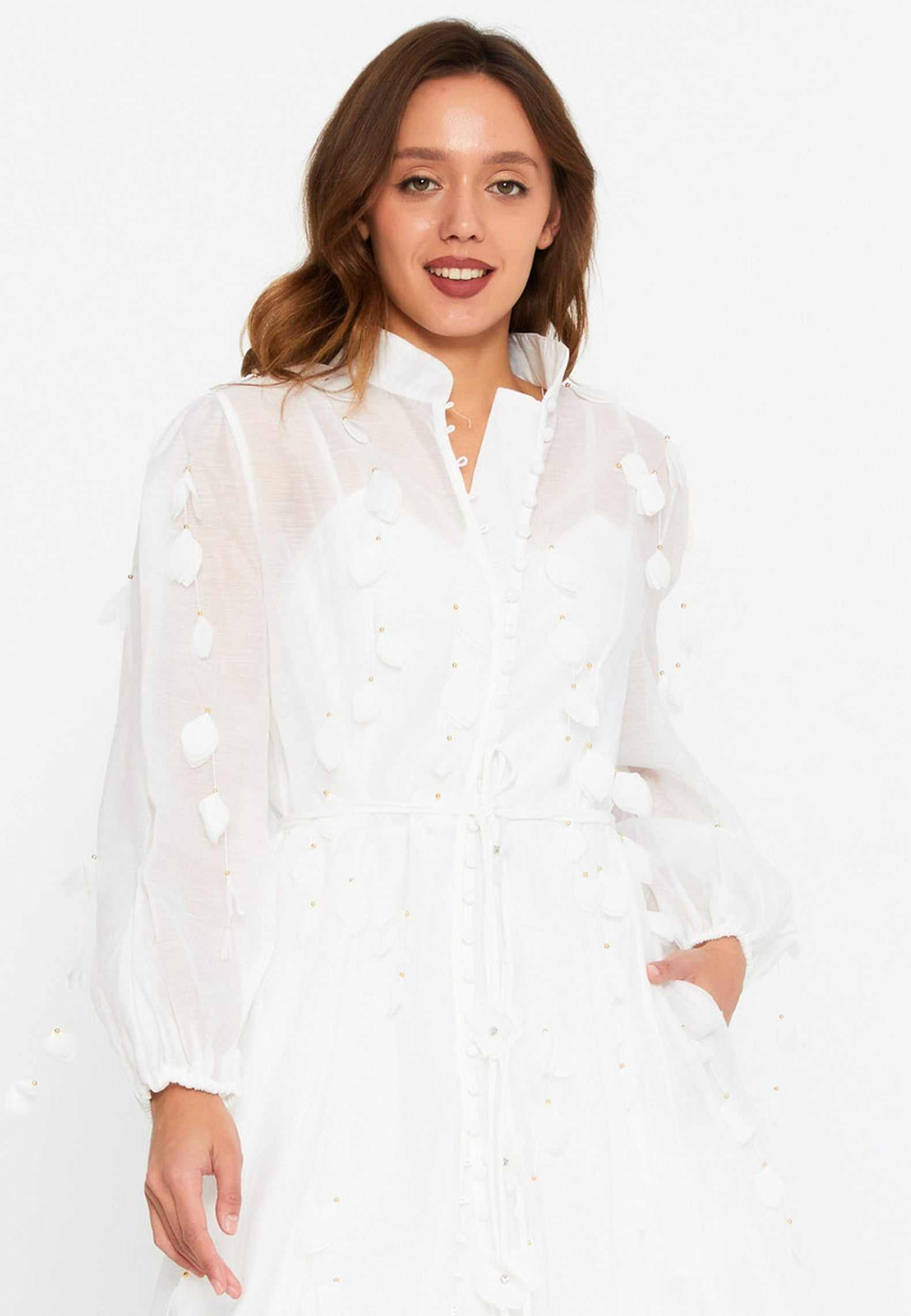 white formal dress midi