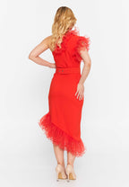 one shoulder maxi dress