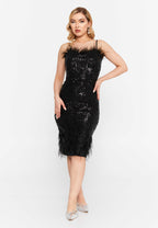 black bodycon dress