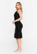 black bodycon dress