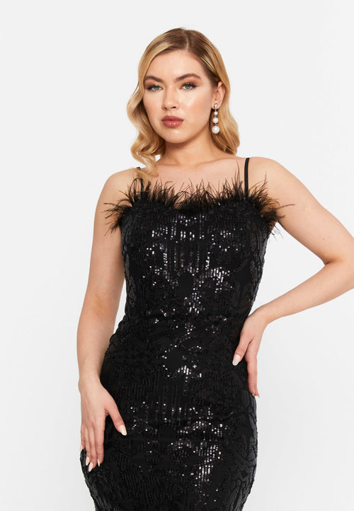 black bodycon dress