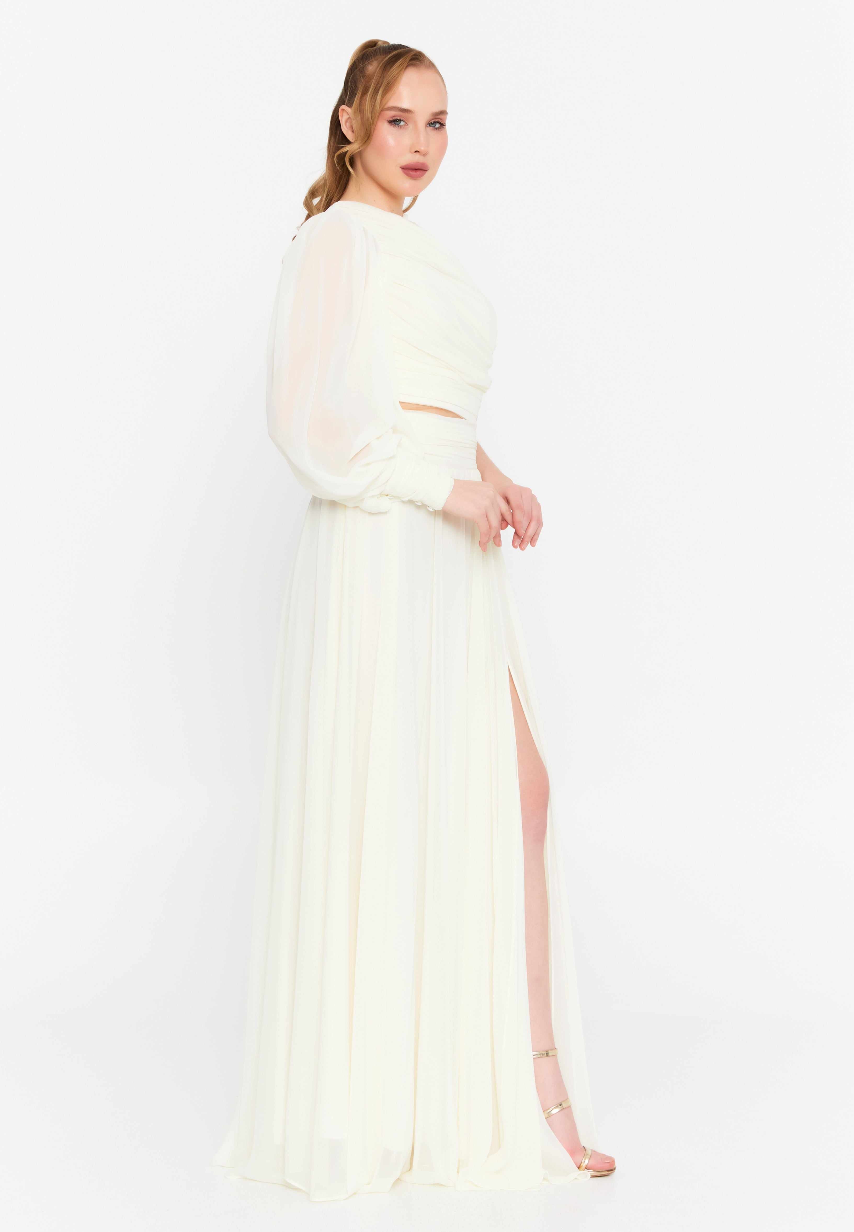long sleeve mesh dress
