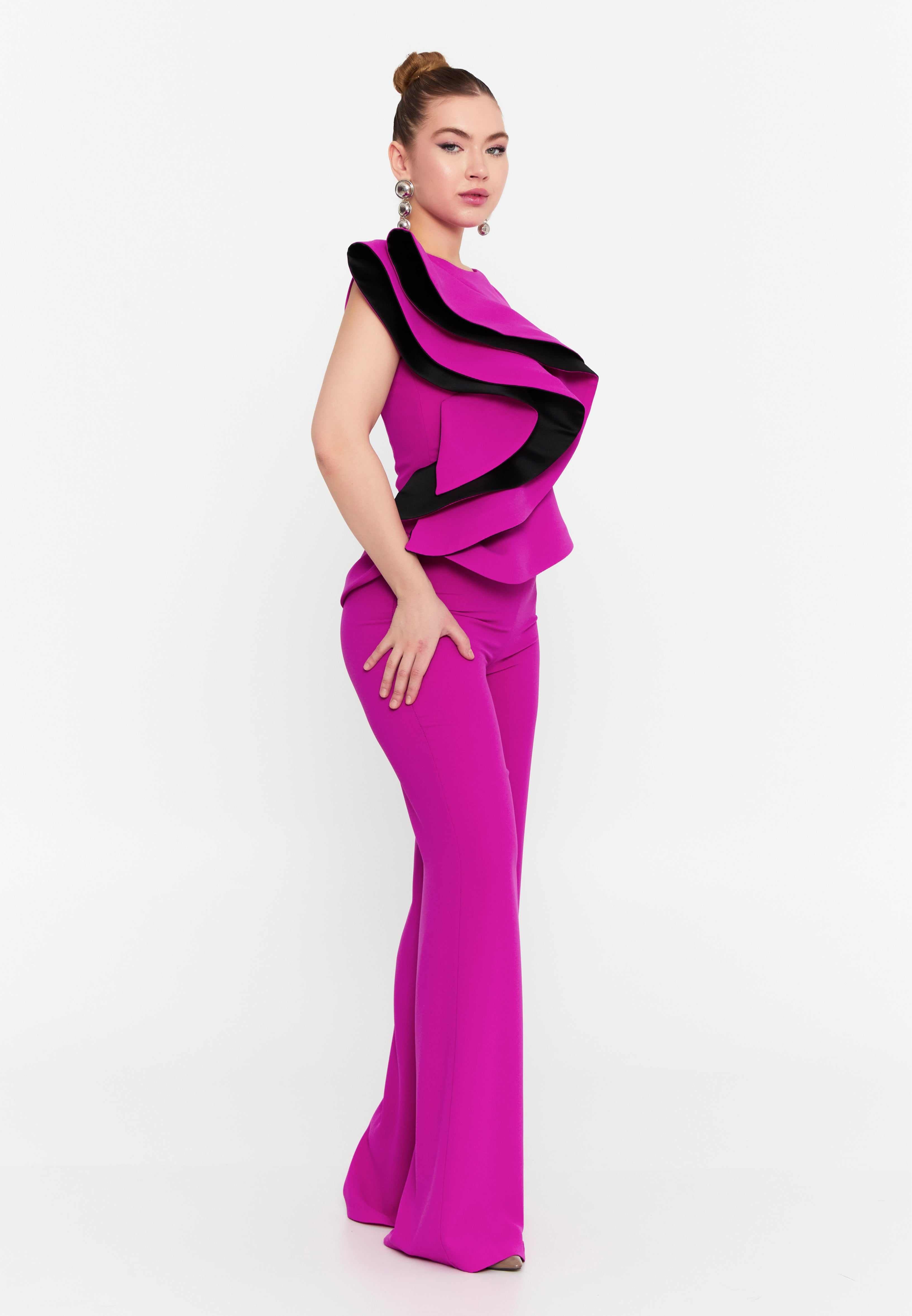 high waisted wide leg trousers