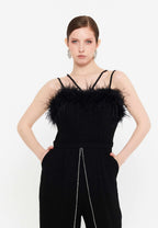 feather trimmed dress