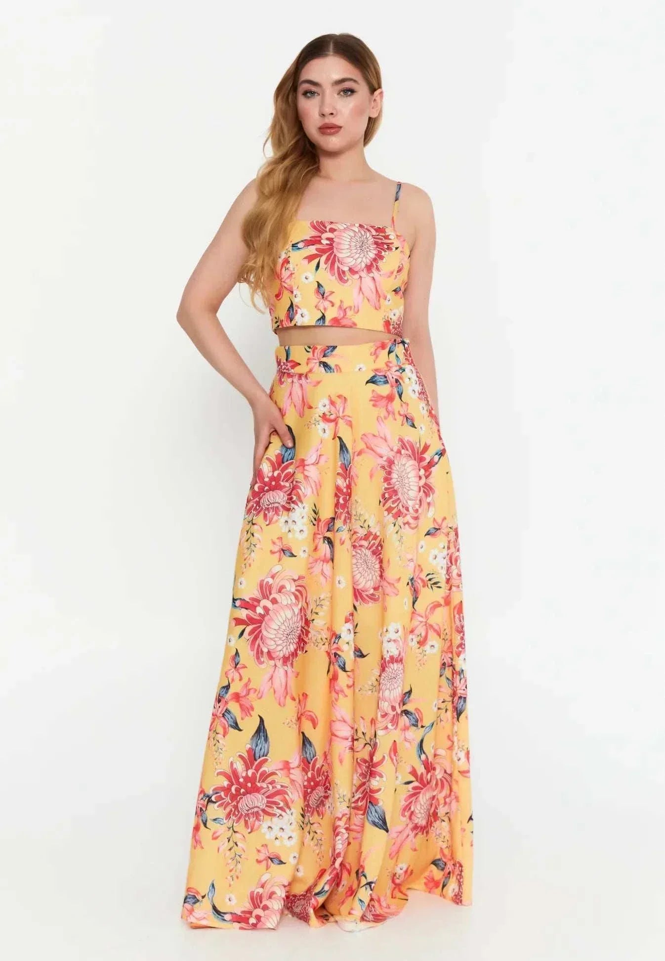 Crop Top and Maxi Skirt Set