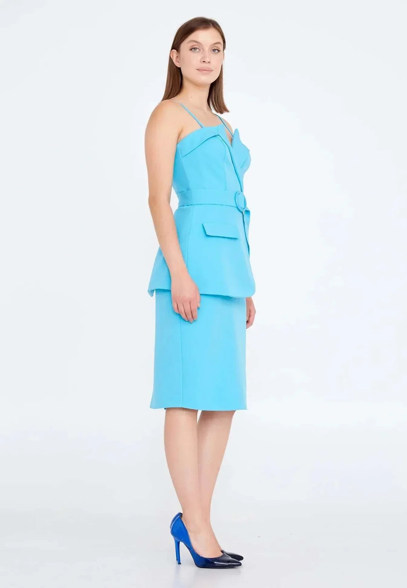 belted mini dress
